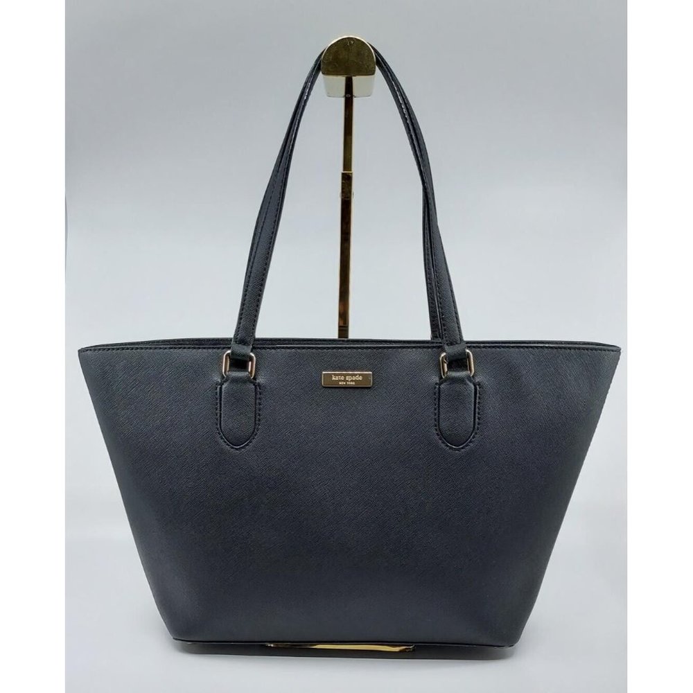 Kate Spade New York Laurel Way Dally Black Saffiano Leather Tote Top Handle Bag